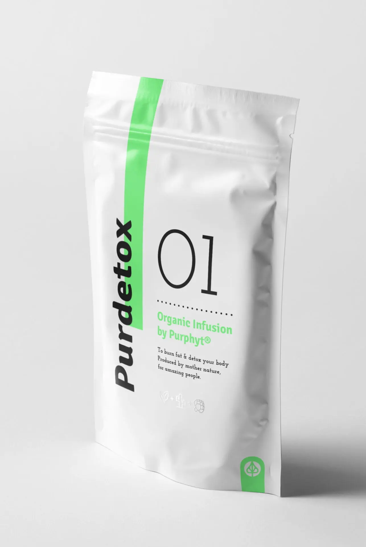 Design de packaging et identité visuelle Purphyt réalisés par le studio de branding Hermits