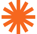 Astérisque orange, élément graphique décoratif
