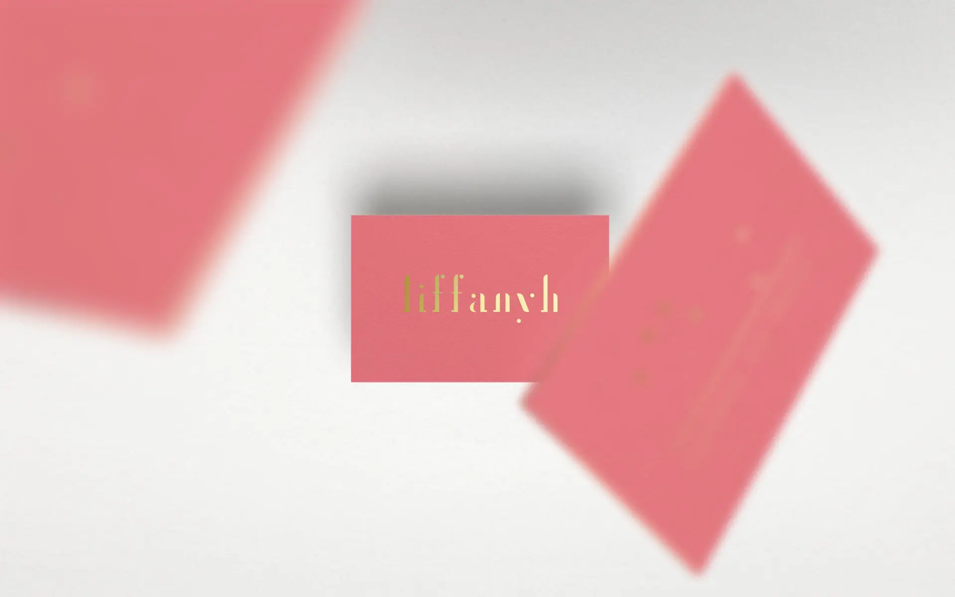 Cartes de visite TiffanyH corail et or
