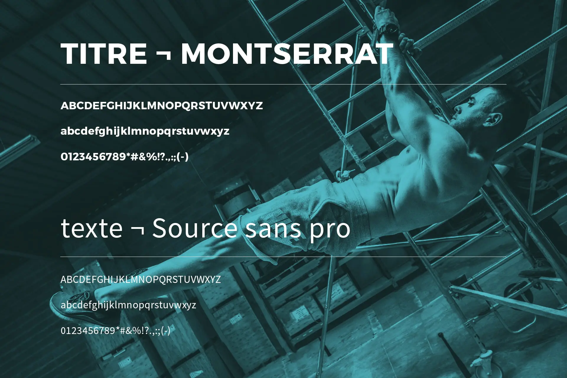 Planche typographique Montserrat et Source Sans Pro de l'identité ACT