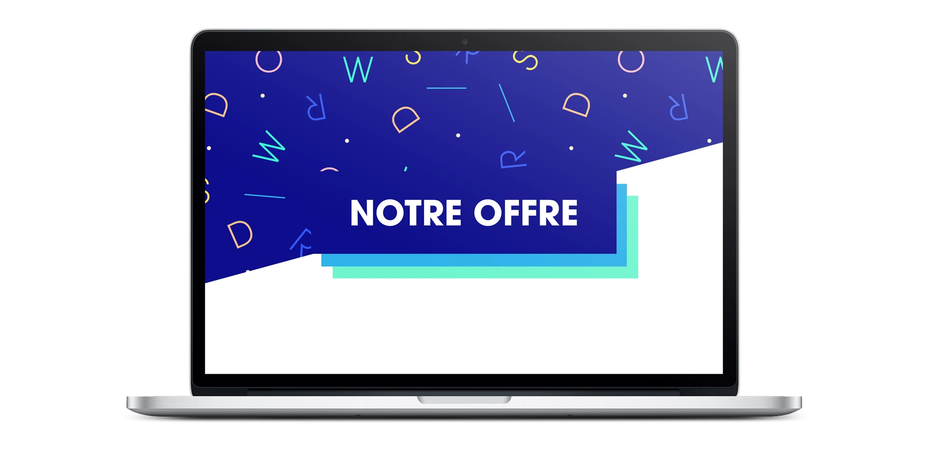 Slide « Notre offre » YouLoveWords sur écran d'ordinateur portable