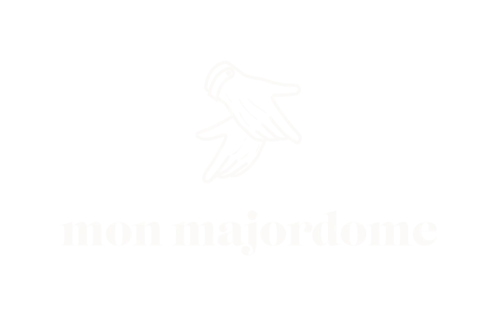 Logo complet Mon Majordome en version blanche, création de logo HERMITS