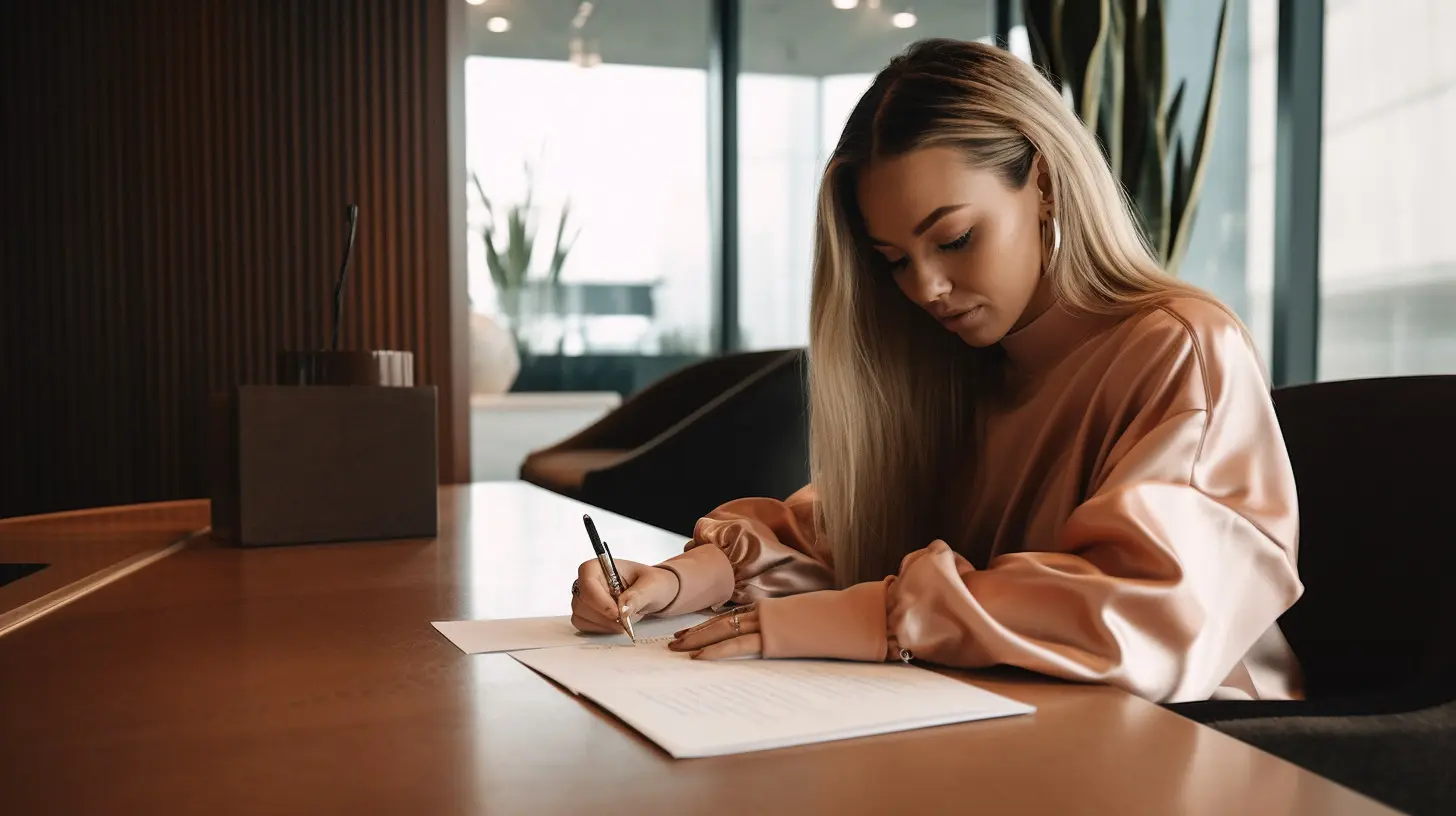 une influenceuse Instagram qui signe un contrat